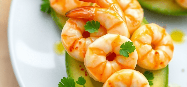 Avokadolu Karides Mezesi (Limon ve Sarımsaklı) Avokadolu Karides Mezesi (Limon ve Sarımsak Dokunuşuyla)